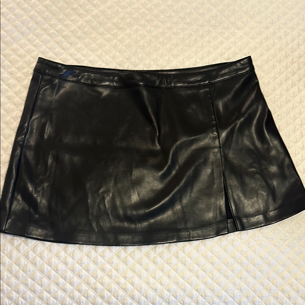 Urban Black Leather Mini Skirt